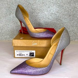 Christian Louboutin Iriza 100mm Glitter Mini Degrade size 40